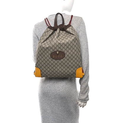Gucci GG Supreme Monogram Neo Vintage Drawstring Backpack Beige New Acero Crop 2 of 10