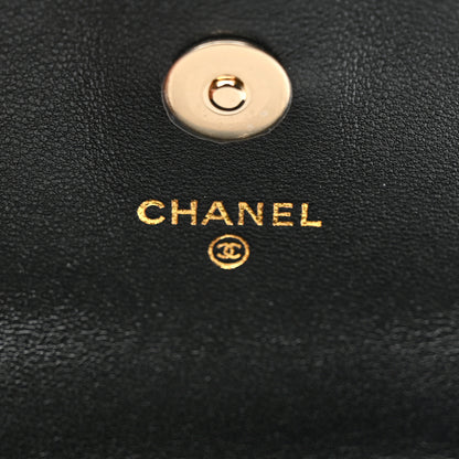 Chanel Lambskin Quilted Pearl Top Handle Clutch With Chain Black 6 of 11