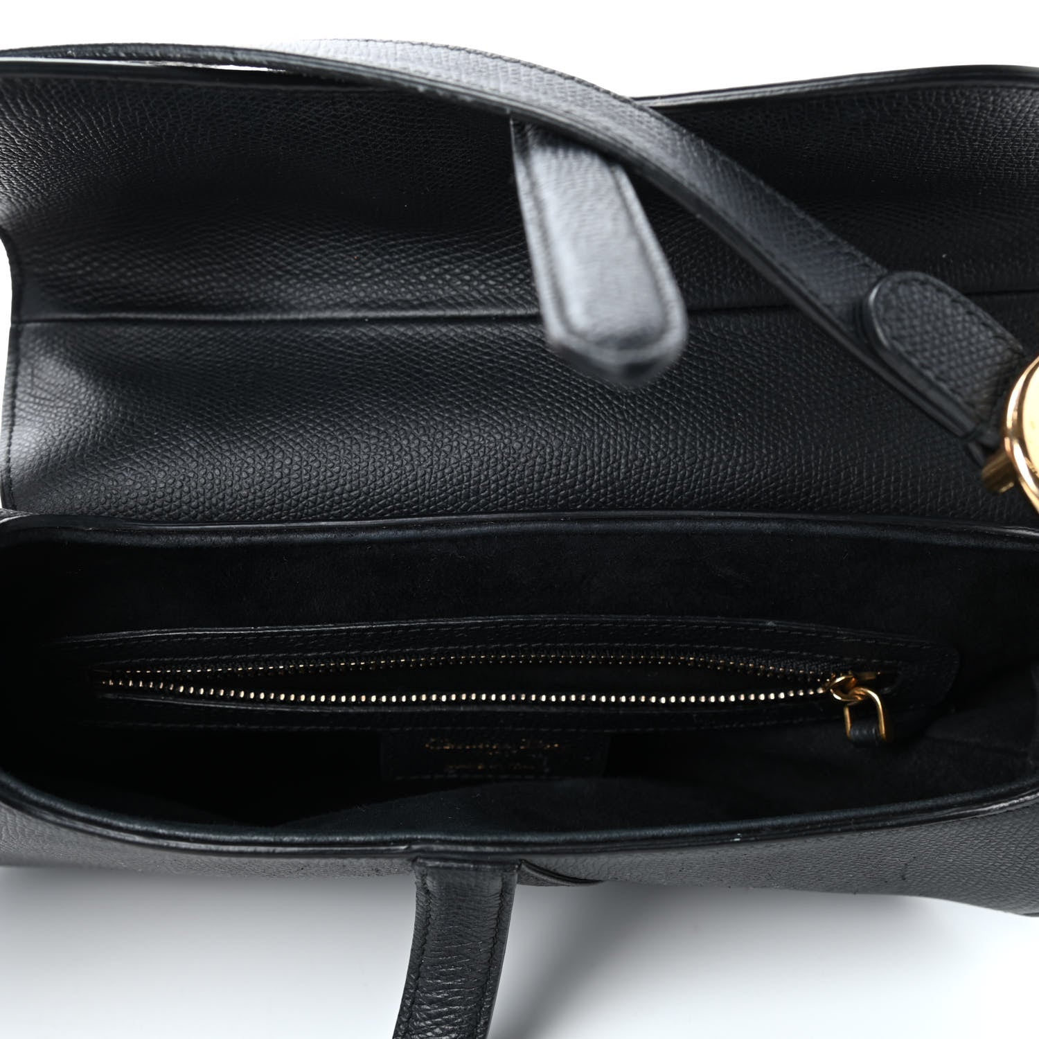 Christian Dior Grained Calfskin Saddle Bag Black 4 of 5