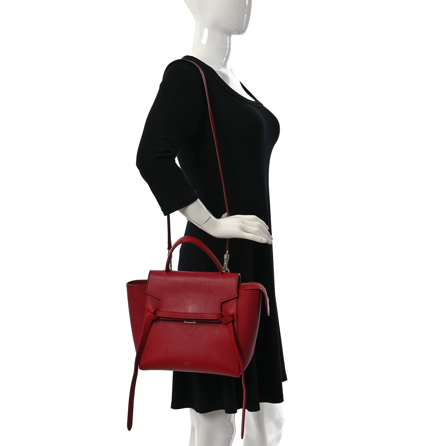 Celine Baby Grained Calfskin Micro Belt Bag Coquelicot 2 of 11