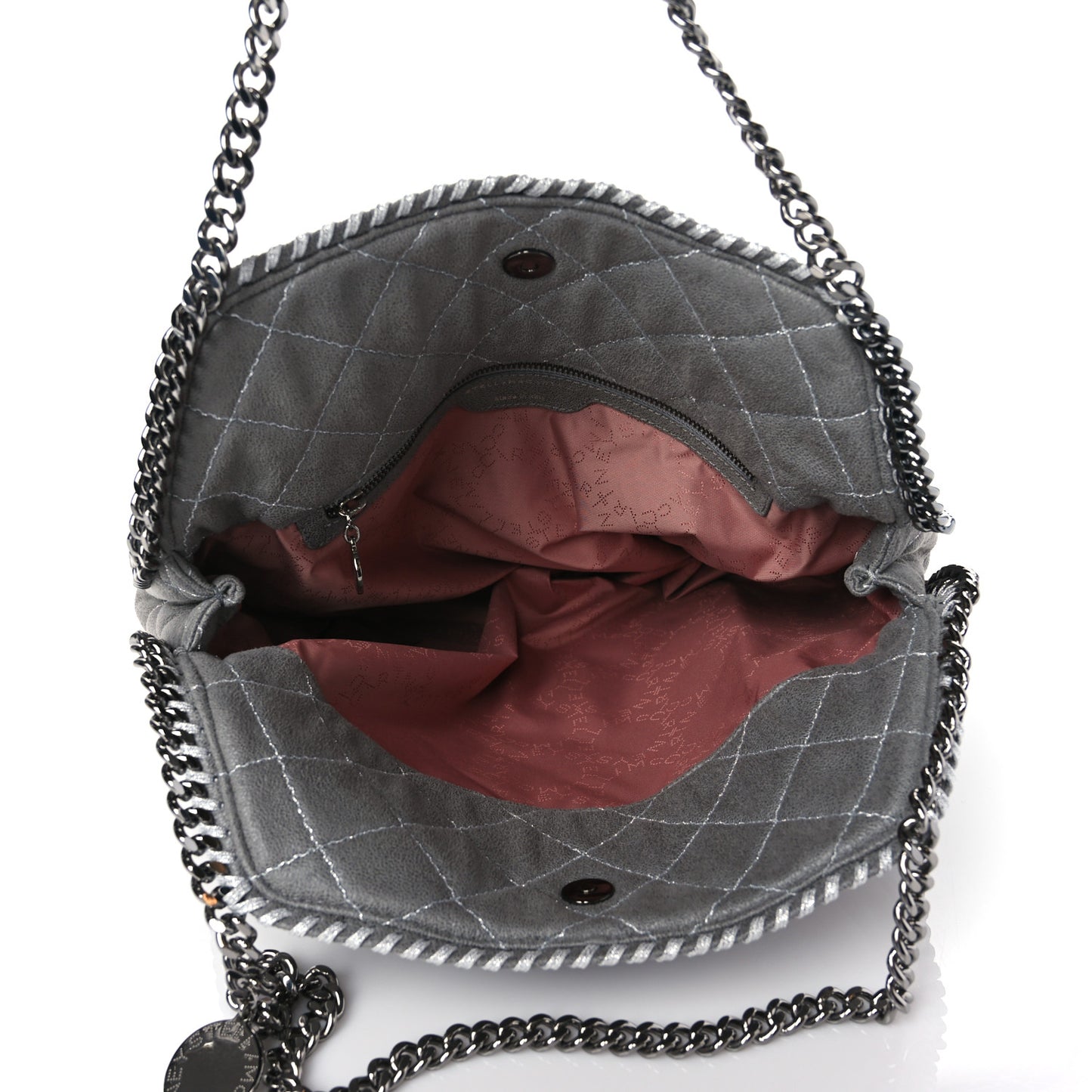 Shaggy Deer Quilted Small Falabella Tote Grey