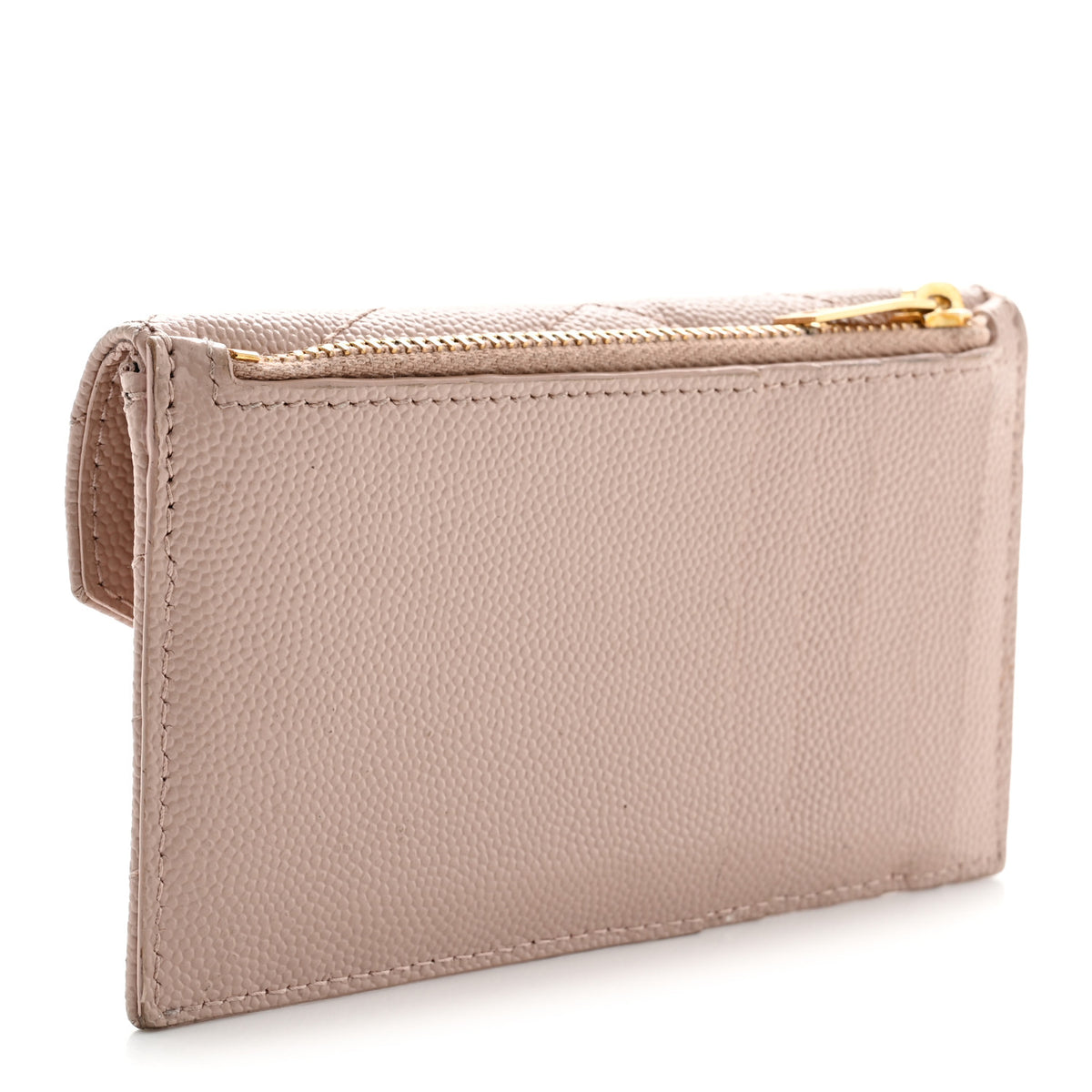 Grain De Poudre Matelasse Chevron Monogram Compact Wallet Pale Pink