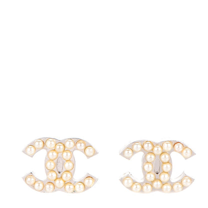 Chanel Pearl CC Earrings Silver 1 of 5