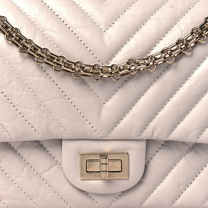 Chanel Aged Calfskin Chevron Quilted 2.55 Reissue 225 Flap Ivory 8 of 11