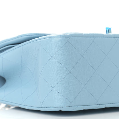 Chanel Caviar Quilted Jumbo Double Flap Light Blue 9 of 13