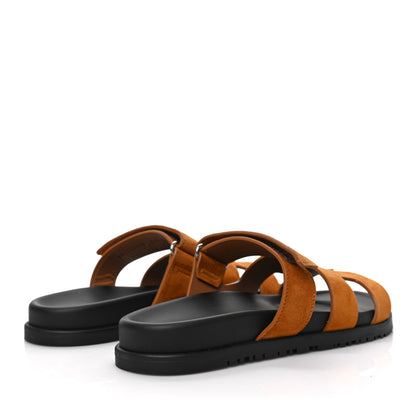 Hermes Suede Goatskin Womens Chypre Sandals 38.5 Naturel 4 of 9