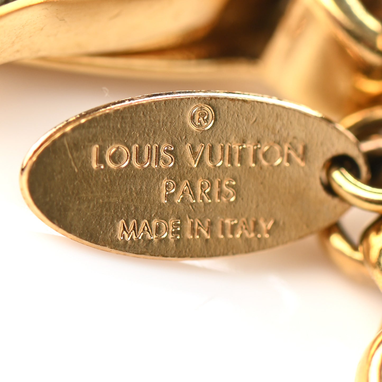Metal Enamel Fleur De Monogram Bag Charm Dore