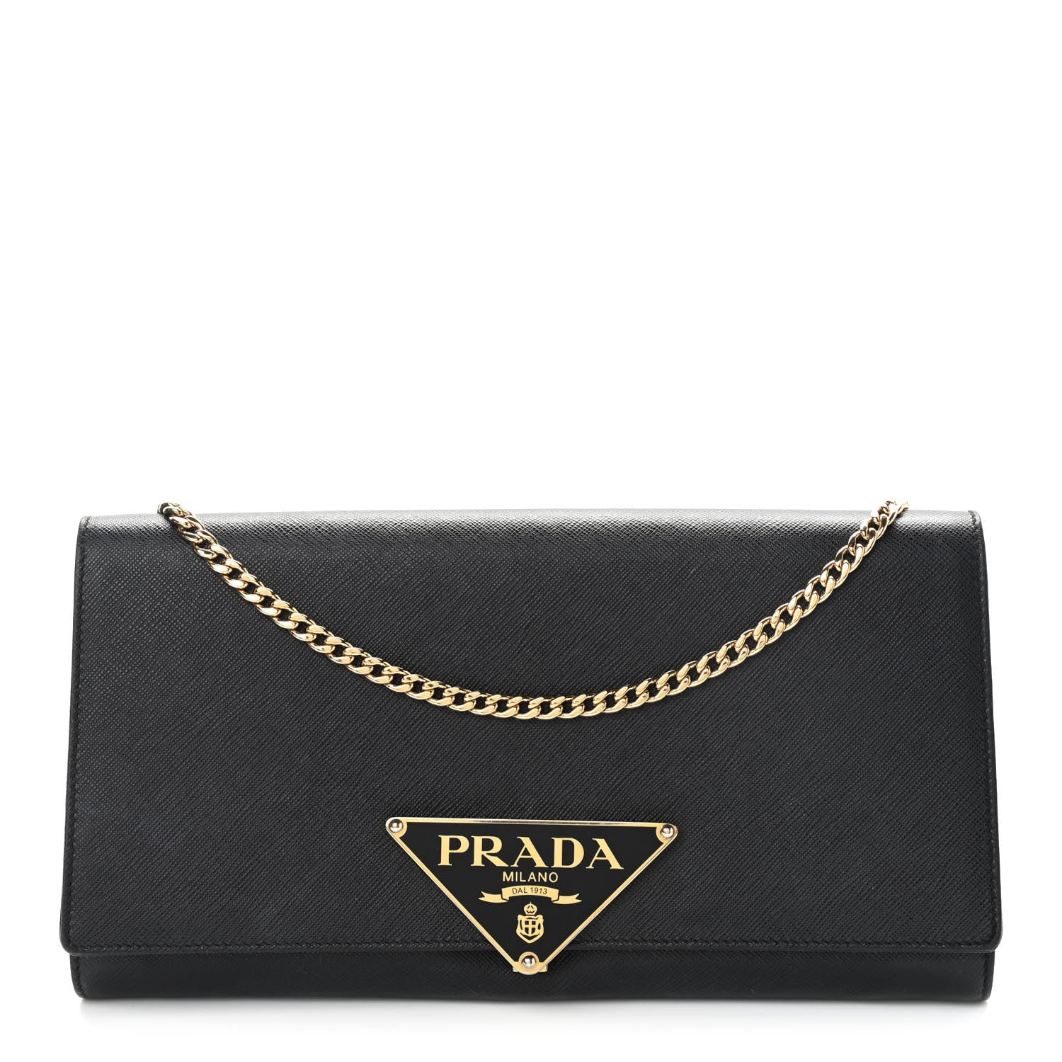 Prada Saffiano Chain Crossbody Bag Black 1 of 9