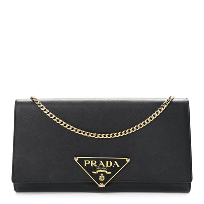 Prada Saffiano Chain Crossbody Bag Black 1 of 9