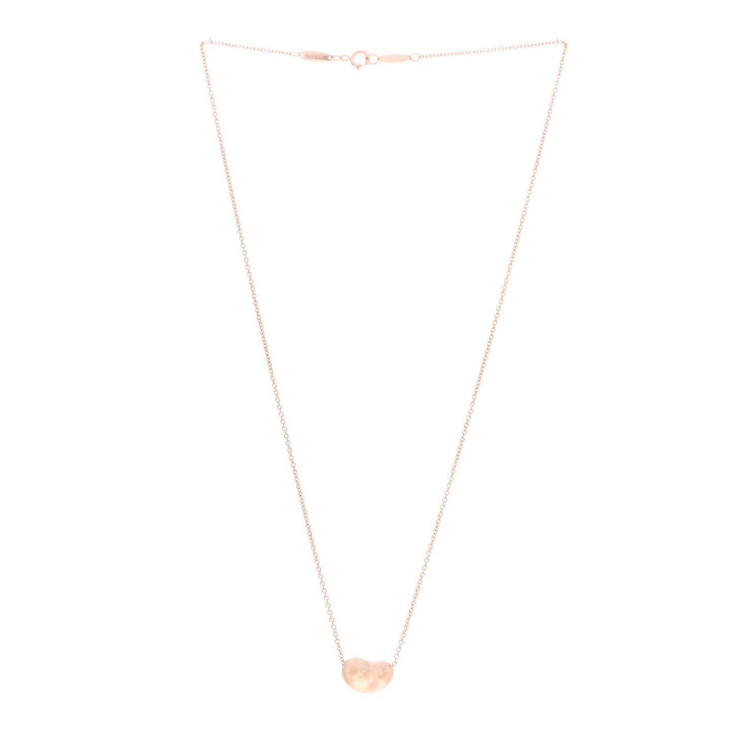 18K Rose Gold 12mm Elsa Peretti Bean Pendant Necklace