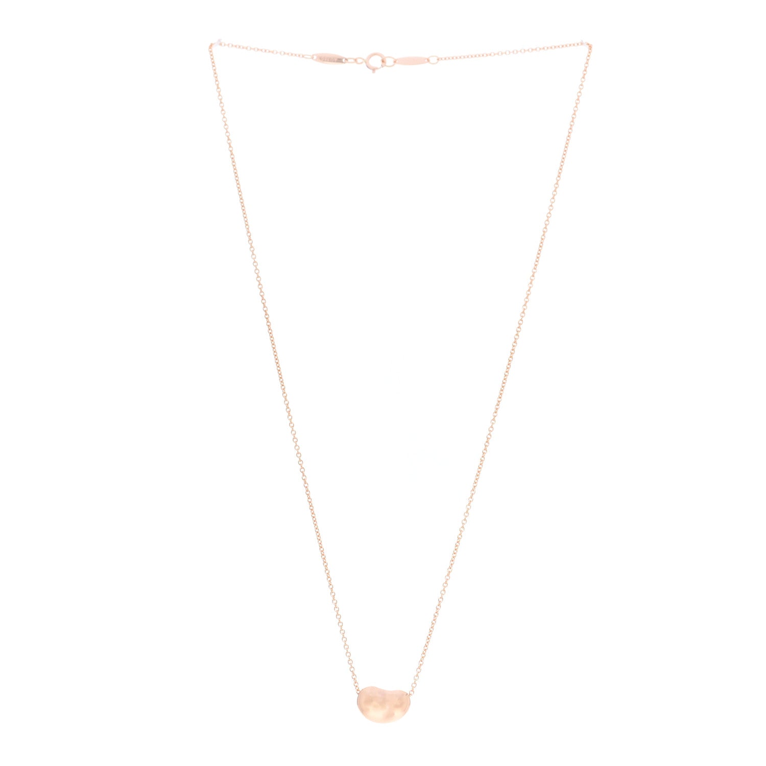 Tiffany 18K Rose Gold 12mm Elsa Peretti Bean Pendant Necklace 3 of 8