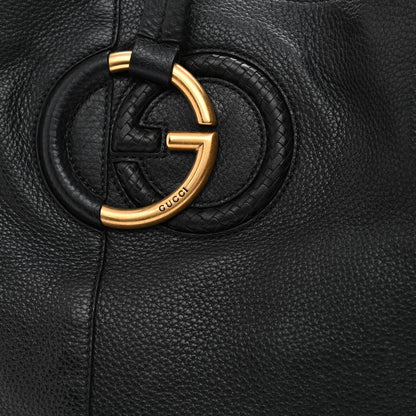 Gucci Pebbled Calfskin Twill Medium Tote Black 8 of 13