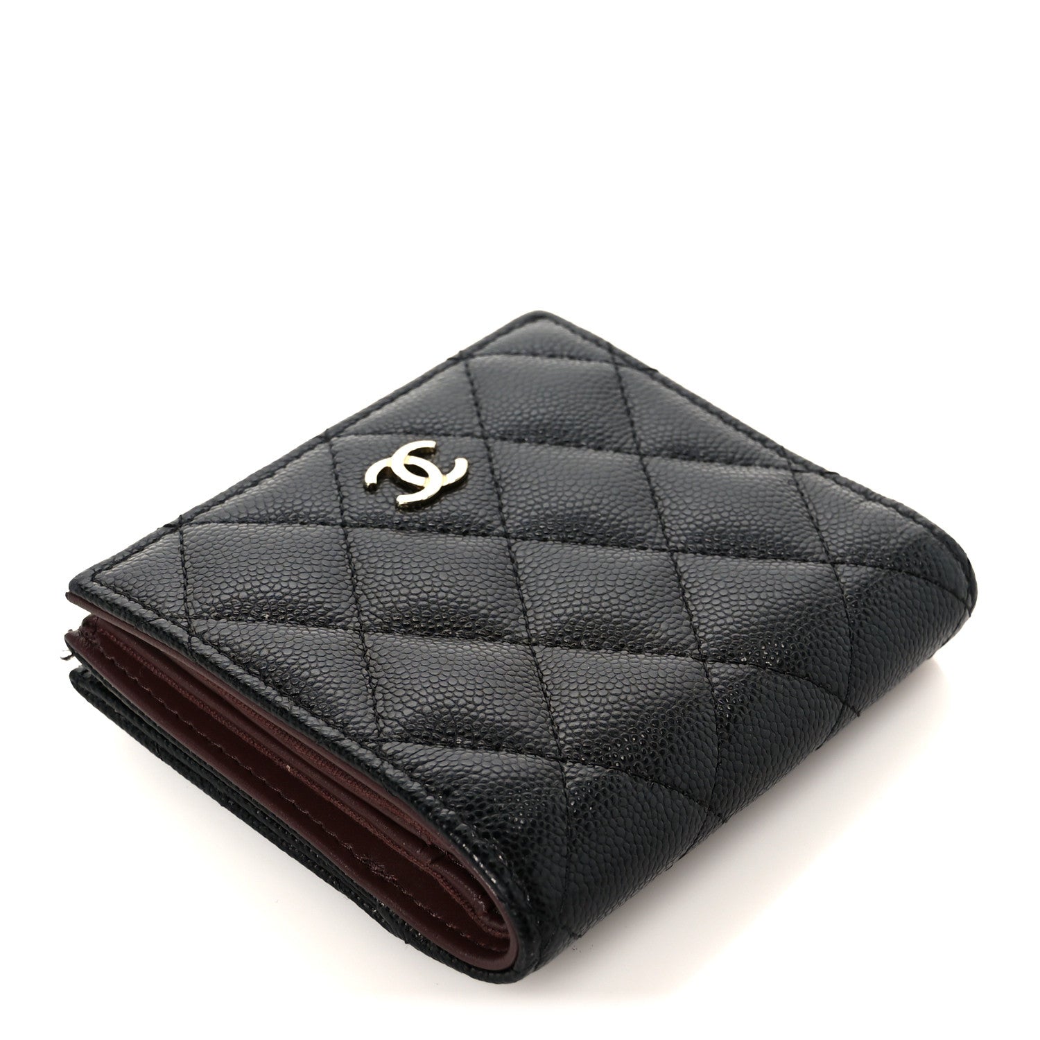 Chanel Caviar Quilted CC Zip Compact Wallet Black 1802543