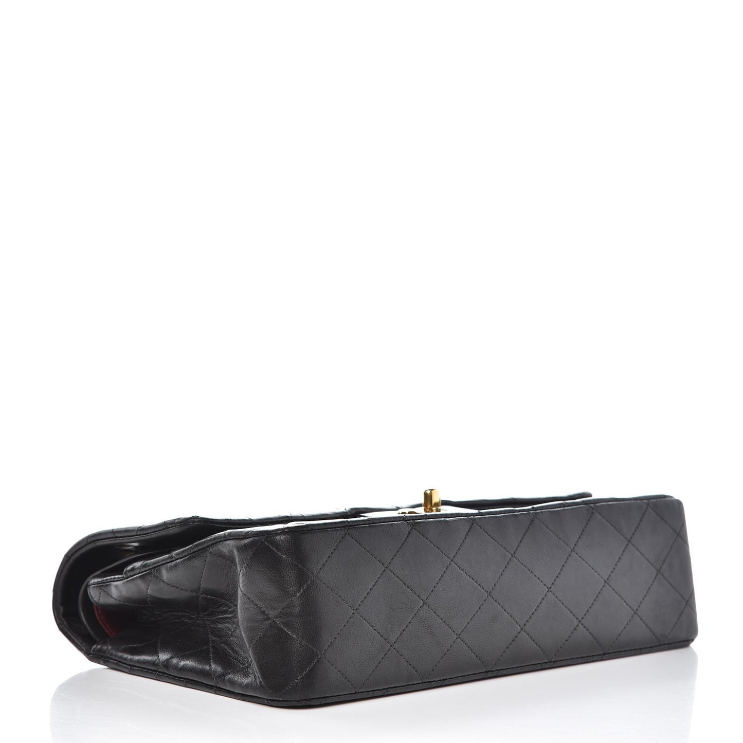 Lambskin Quilted Medium Double Flap Black