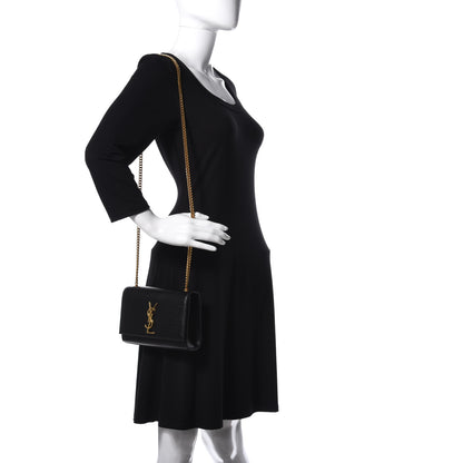Saint Laurent Grain De Poudre Small Monogram Kate Satchel Black 2 of 10