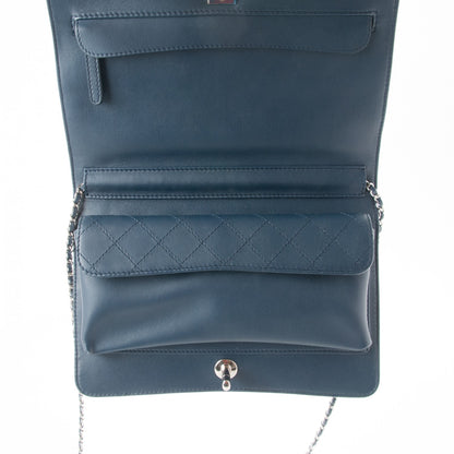 Chanel Patent Quilted Clutch Flap Dark Blue 5 of 6