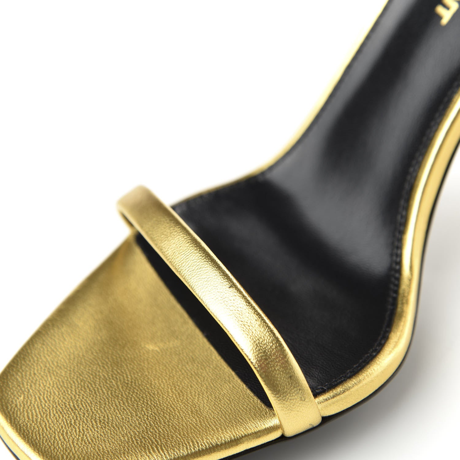 Saint Laurent Metallic Lambskin Opyum 110 Sandals 36.5 Oro 9 of 10