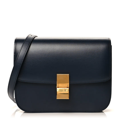 Celine Box Calfskin Medium Classic Box Flap Bag Navy 1 of 9