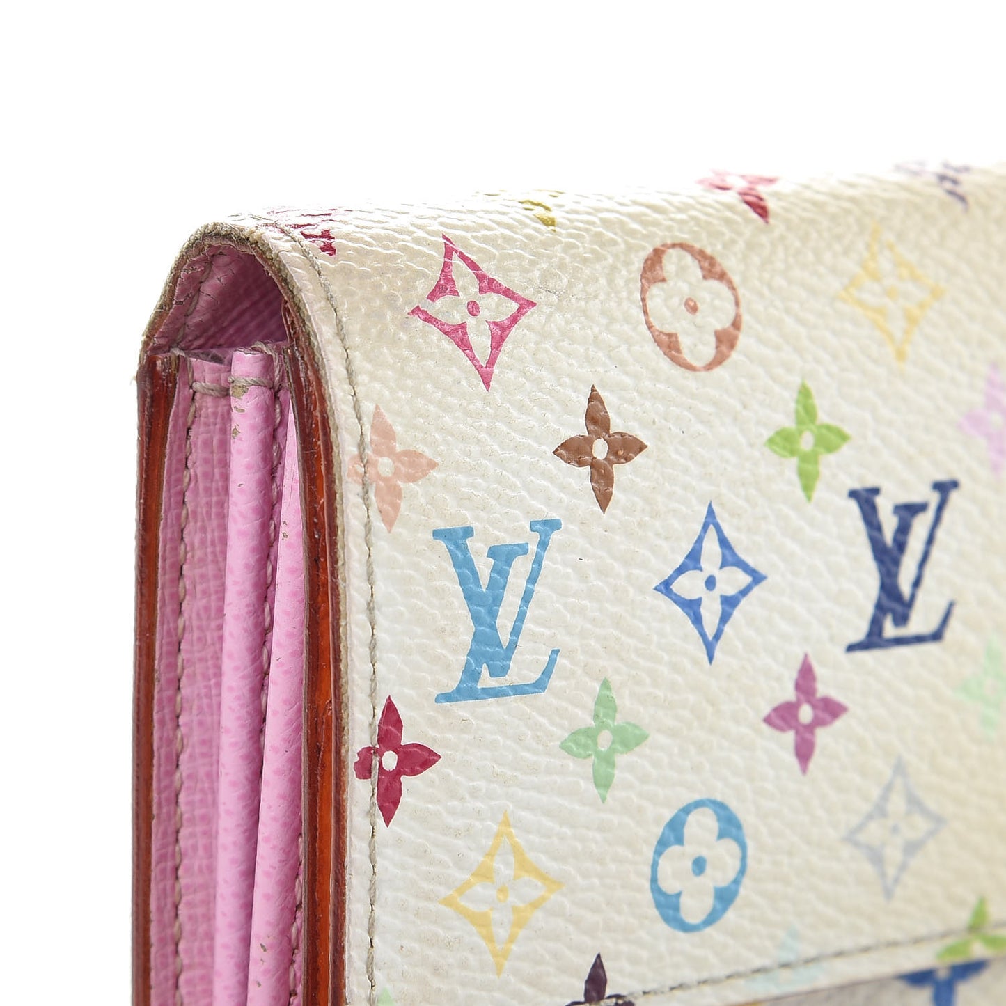 Monogram Multicolor Sarah Wallet White Litchi