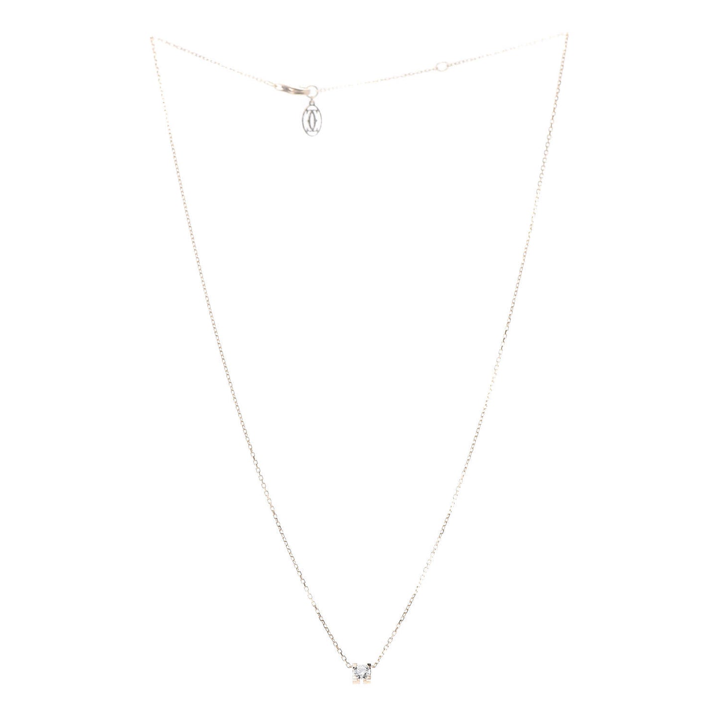 18K Pink Gold Diamond .21ct C De Pendant Necklace