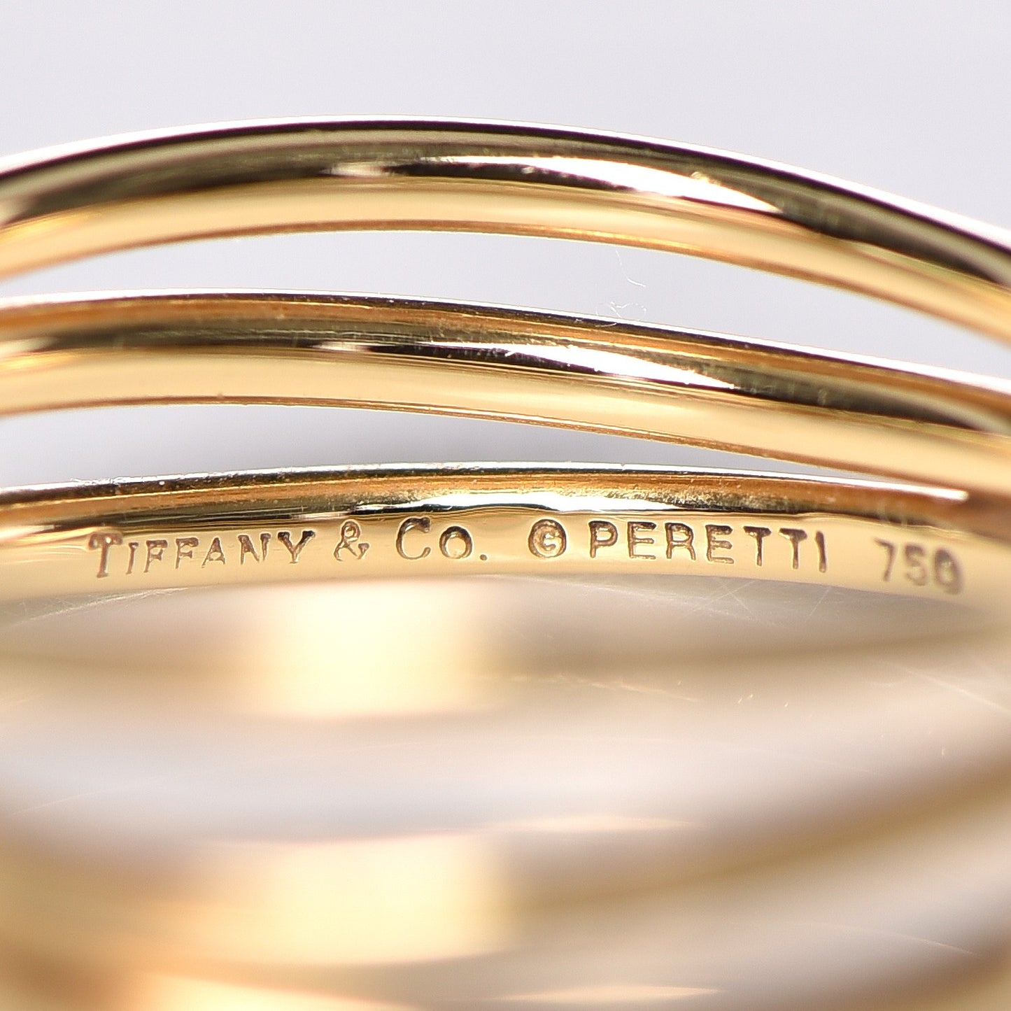 18K Yellow Gold Elsa Peretti 3 Row Wave Ring 4.75
