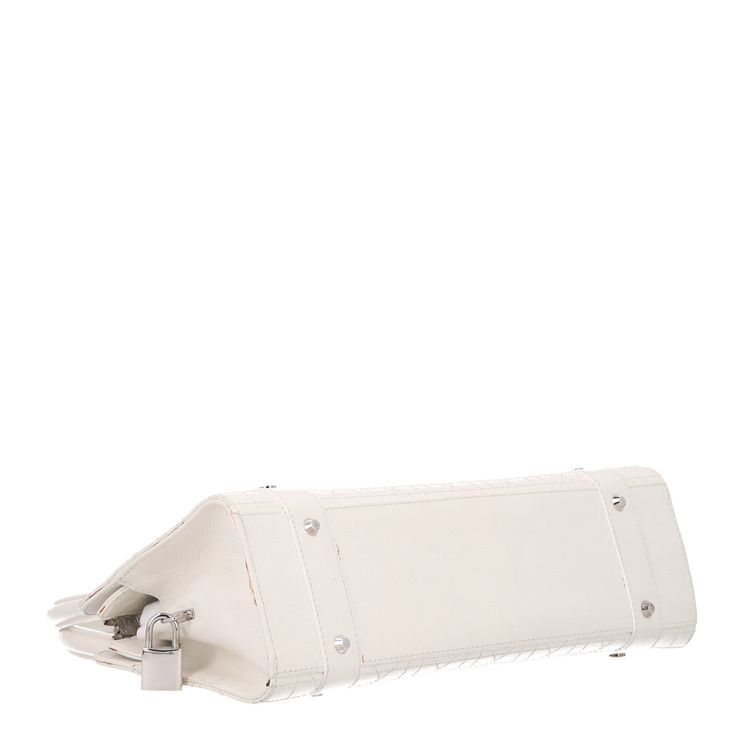 Christian Dior Calfskin Cannage Stitched East West Lady Dior White 3 of 9