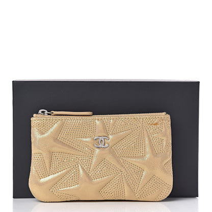 Chanel Metallic Lambskin Star Embossed Coin Purse Case Gold 10 of 10