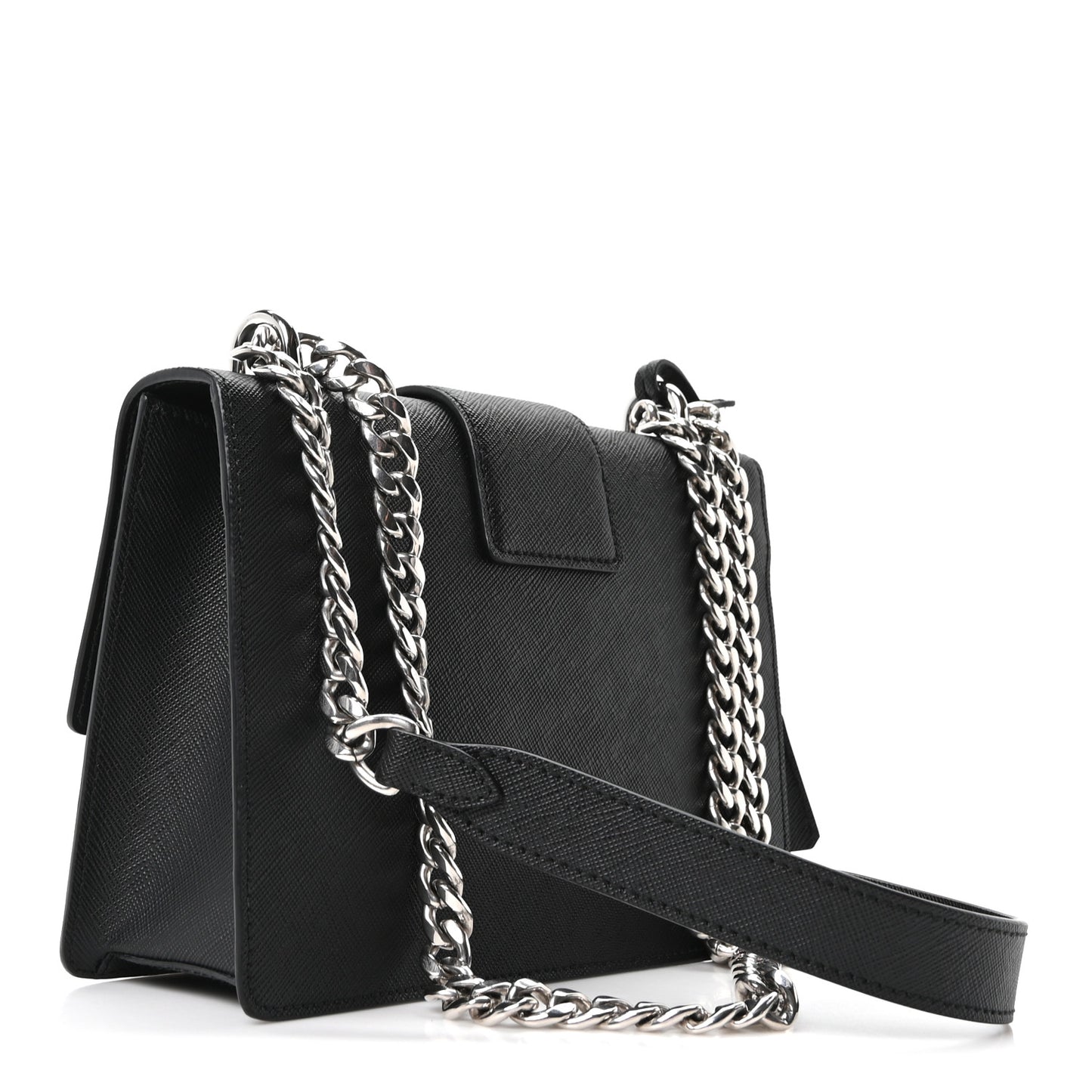Saffiano Pattina Crossbody Bag Black