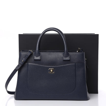 Chanel Grained Calfskin Small Neo Executive Shopper Tote Navy 12 of 12
