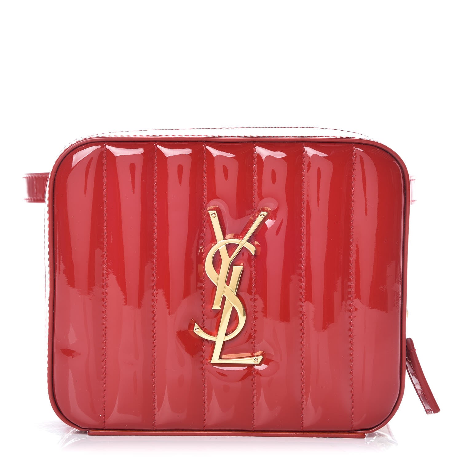Saint Laurent Patent Matelasse Vicky Monogram Belt Bag Red 1 of 9