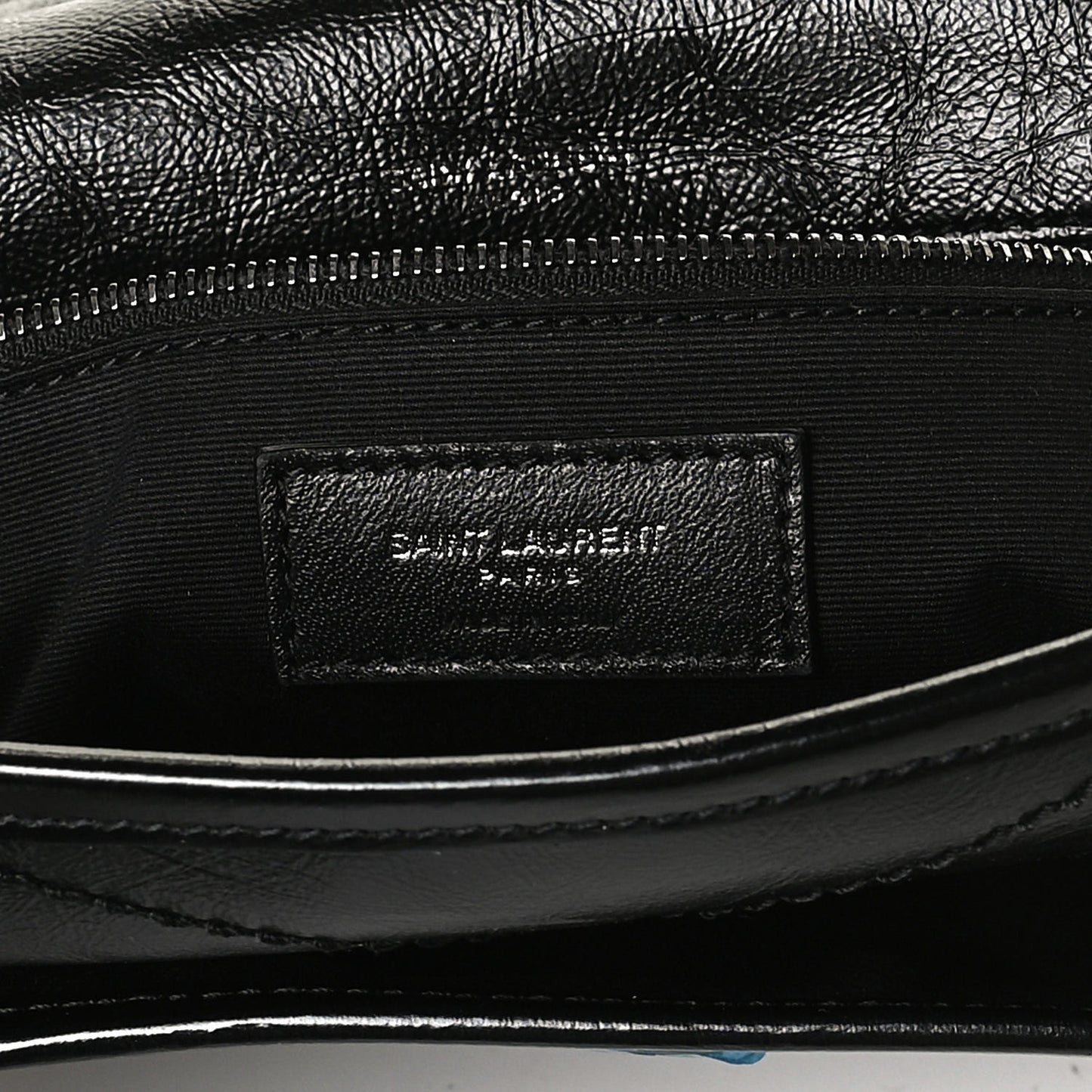 Crinkled Calfskin Matelasse Monogram Medium Niki Chain Satchel Black