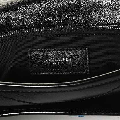 Saint Laurent Crinkled Calfskin Matelasse Monogram Medium Niki Chain Satchel Black 6 of 13