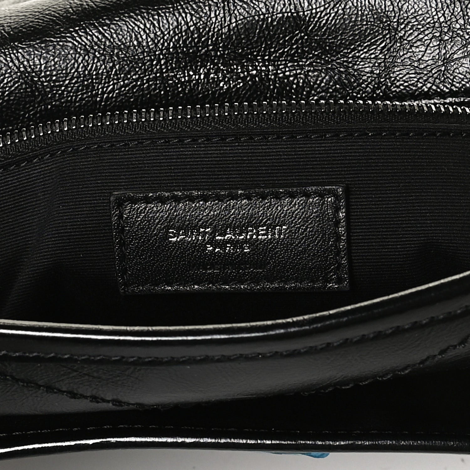 Saint Laurent Crinkled Calfskin Matelasse Monogram Medium Niki Chain Satchel Black 6 of 13