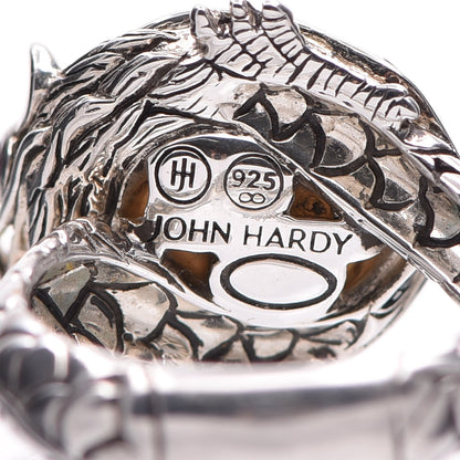 John Hardy Sterling Silver Ruby Black Sapphire Pearl Legends Naga Small Dragon Ring 54.5 7 5 of 5