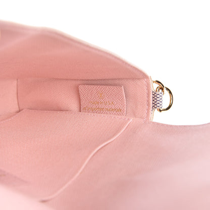 Louis Vuitton Damier Azur Pochette Felicie Chain Wallet Rose Ballerine 7 of 16