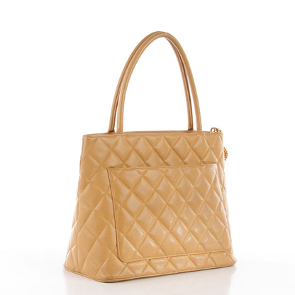 Chanel Caviar Quilted Medallion Tote Beige 3 of 8