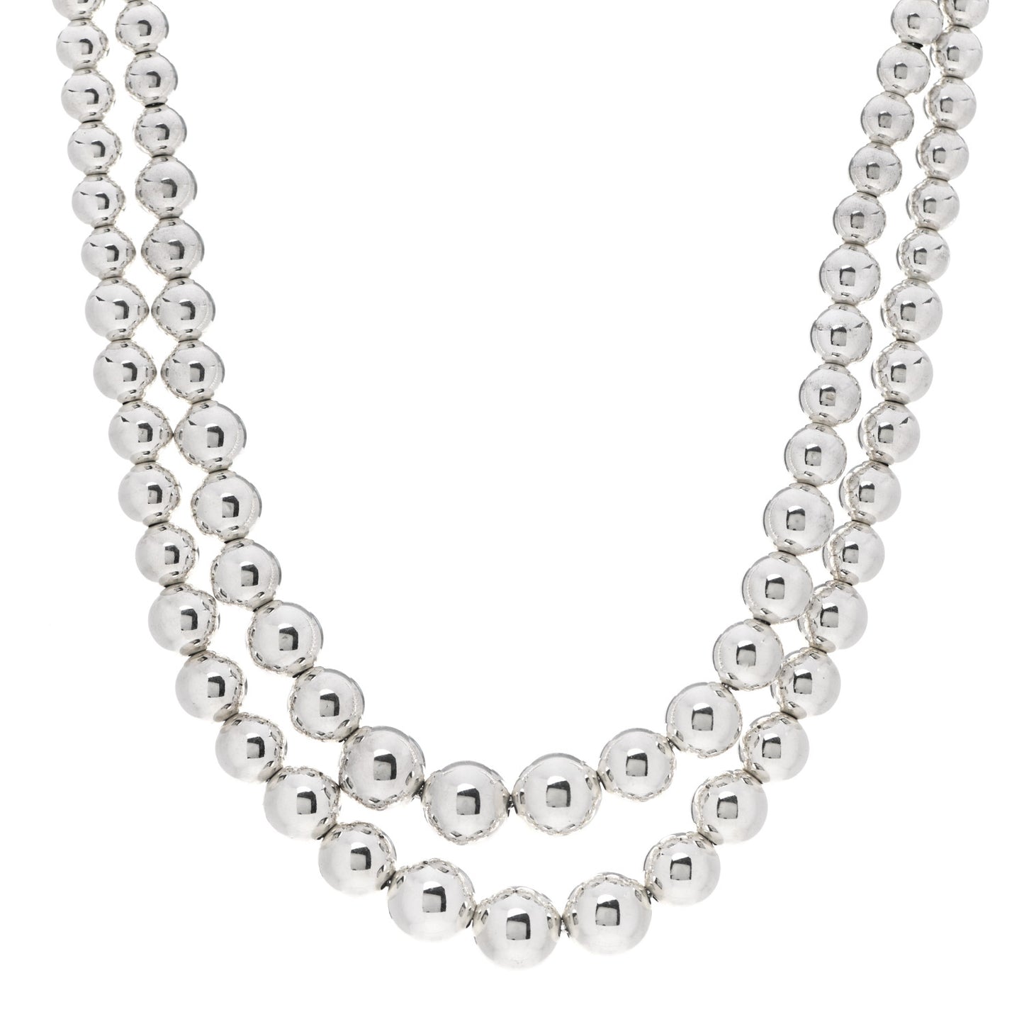Sterling Silver HardWear Graduated Ball Two-Row Necklace