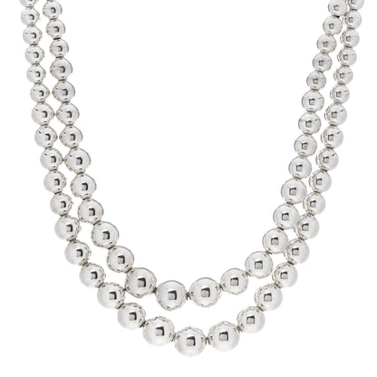 Tiffany Sterling Silver HardWear Graduated Ball Two-Row Necklace 1 of 5