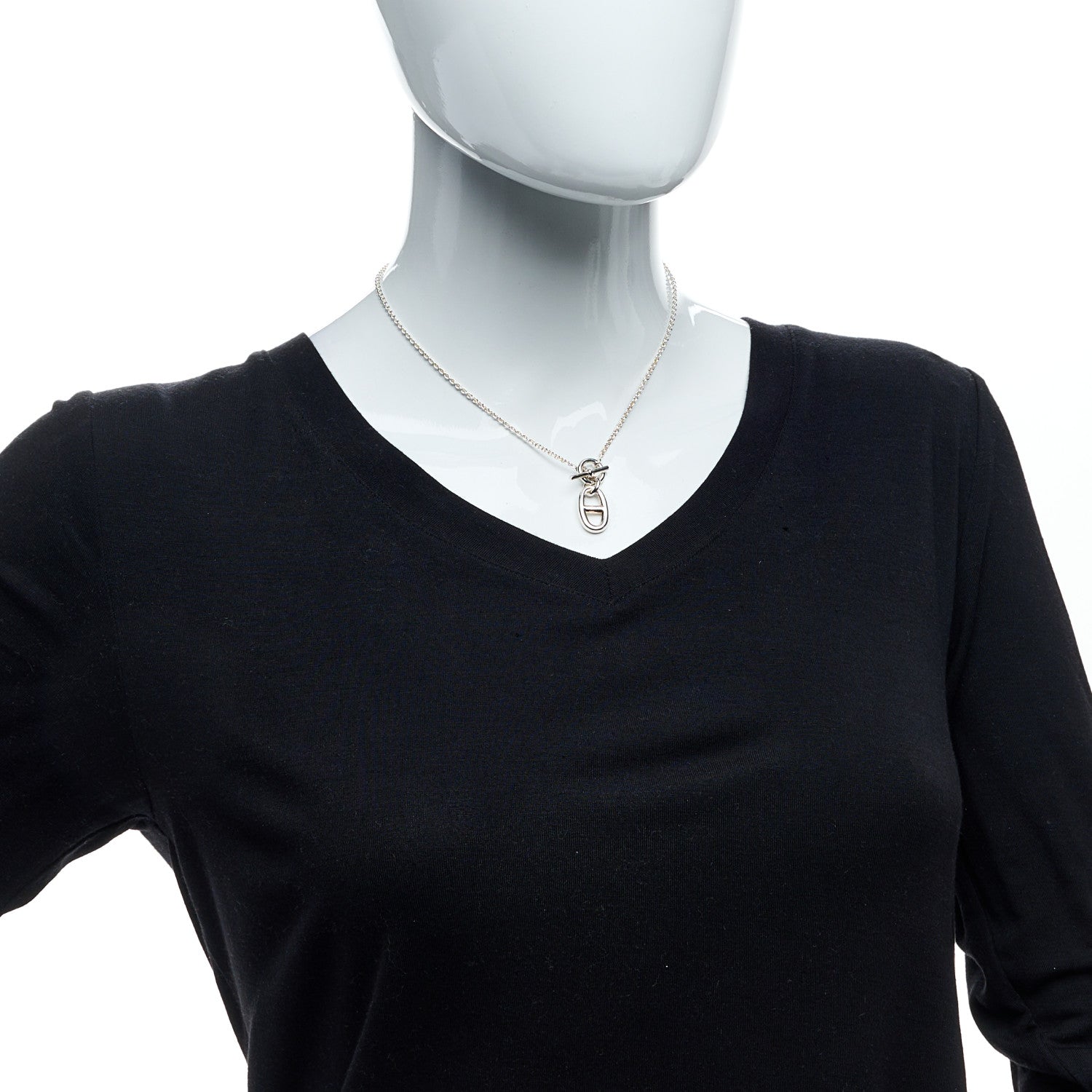 Hermes Sterling Silver Amulette Chaine d'Ancre Necklace 3 of 4