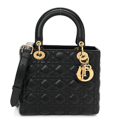 Christian Dior Lambskin Cannage Medium Lady Dior Black 1 of 9