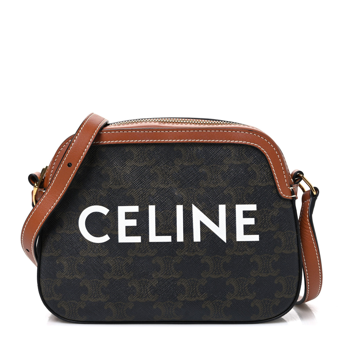 Celine Triomphe Canvas Small Camera Bag Tan 1 of 11