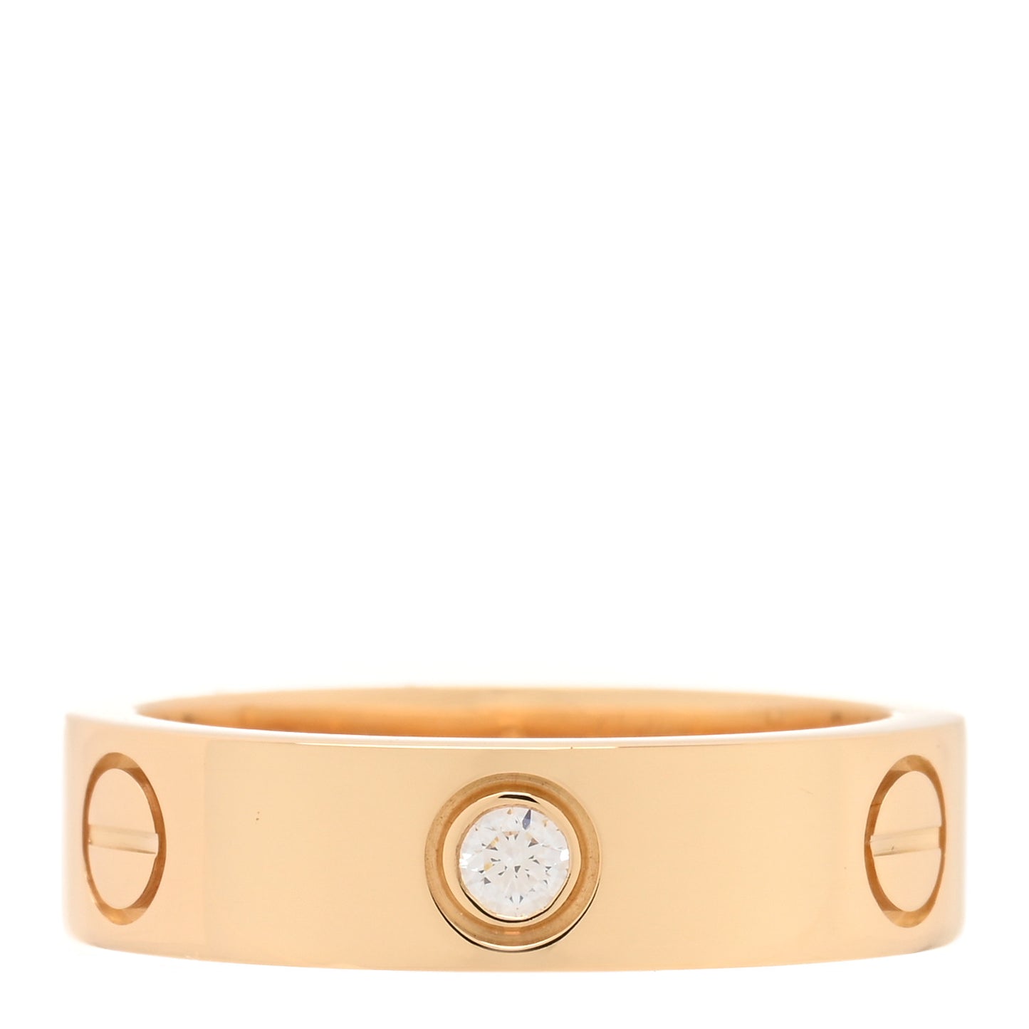 18K Yellow Gold 3 Diamond 5.5mm LOVE Ring 57 8