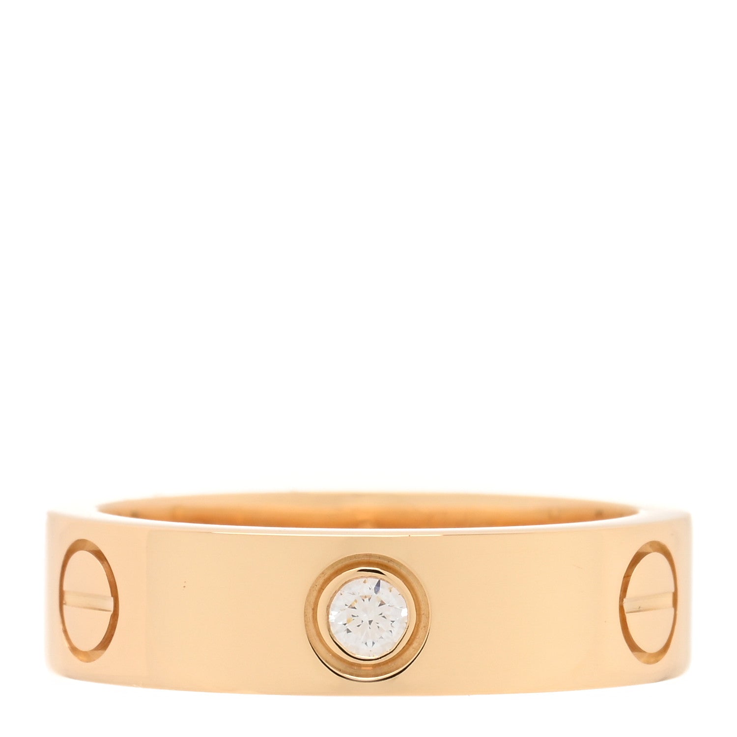 Cartier 18K Yellow Gold 3 Diamond 5.5mm LOVE Ring 57 8 3 of 4