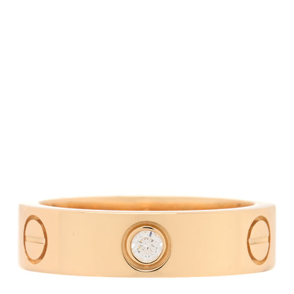Cartier 18K Yellow Gold 3 Diamond 5.5mm LOVE Ring 57 8 3 of 4