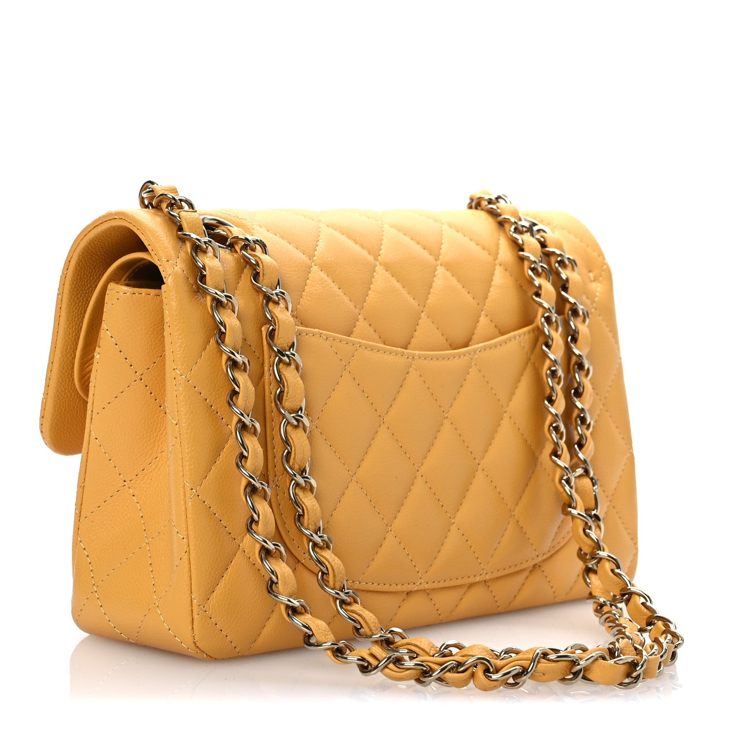 Chanel Caviar Quilted Small Double Flap Yellow 3 of 12