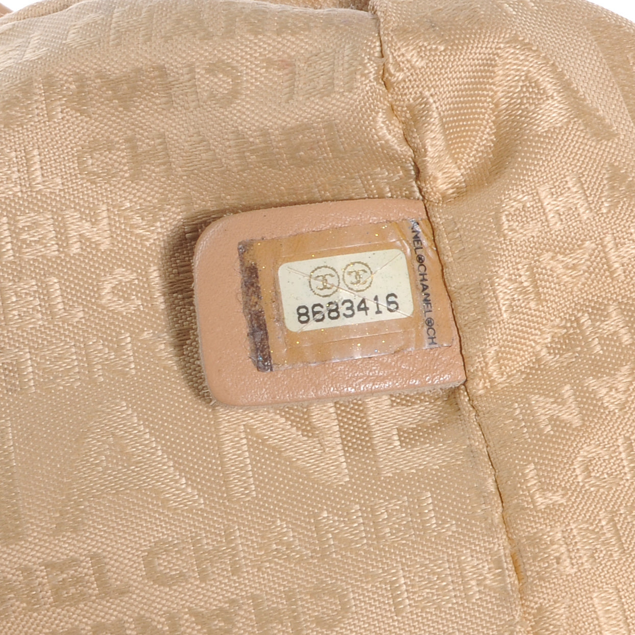 Caviar Square Stitched Bag Beige