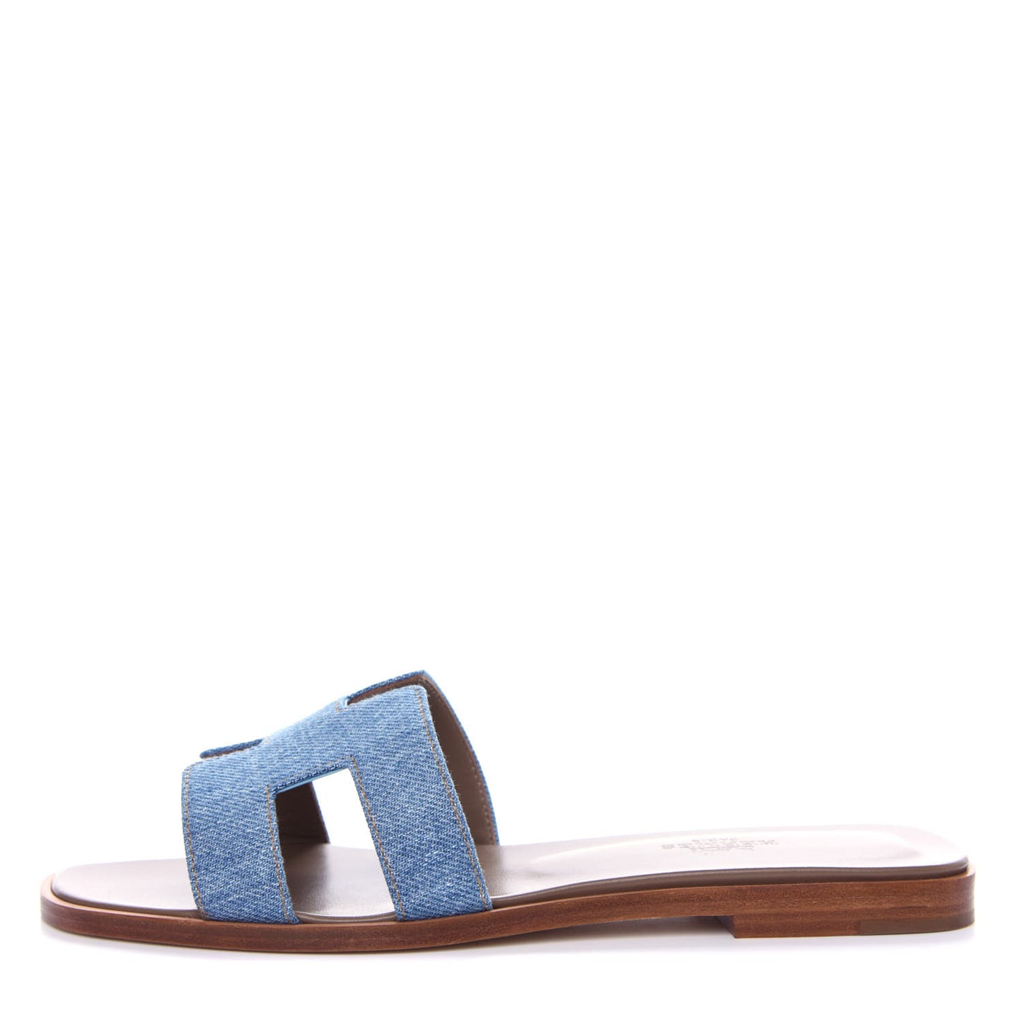 Denim Canvas Oran Sandals 36 Bleu Clair