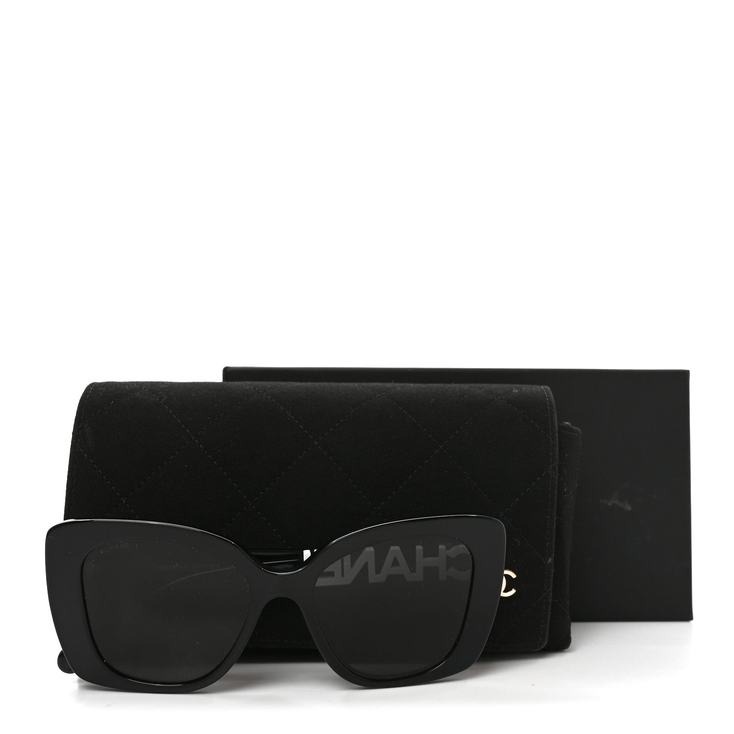 Chanel Acetate Strass Square Sunglasses 5422-B-A Black White 7 of 7