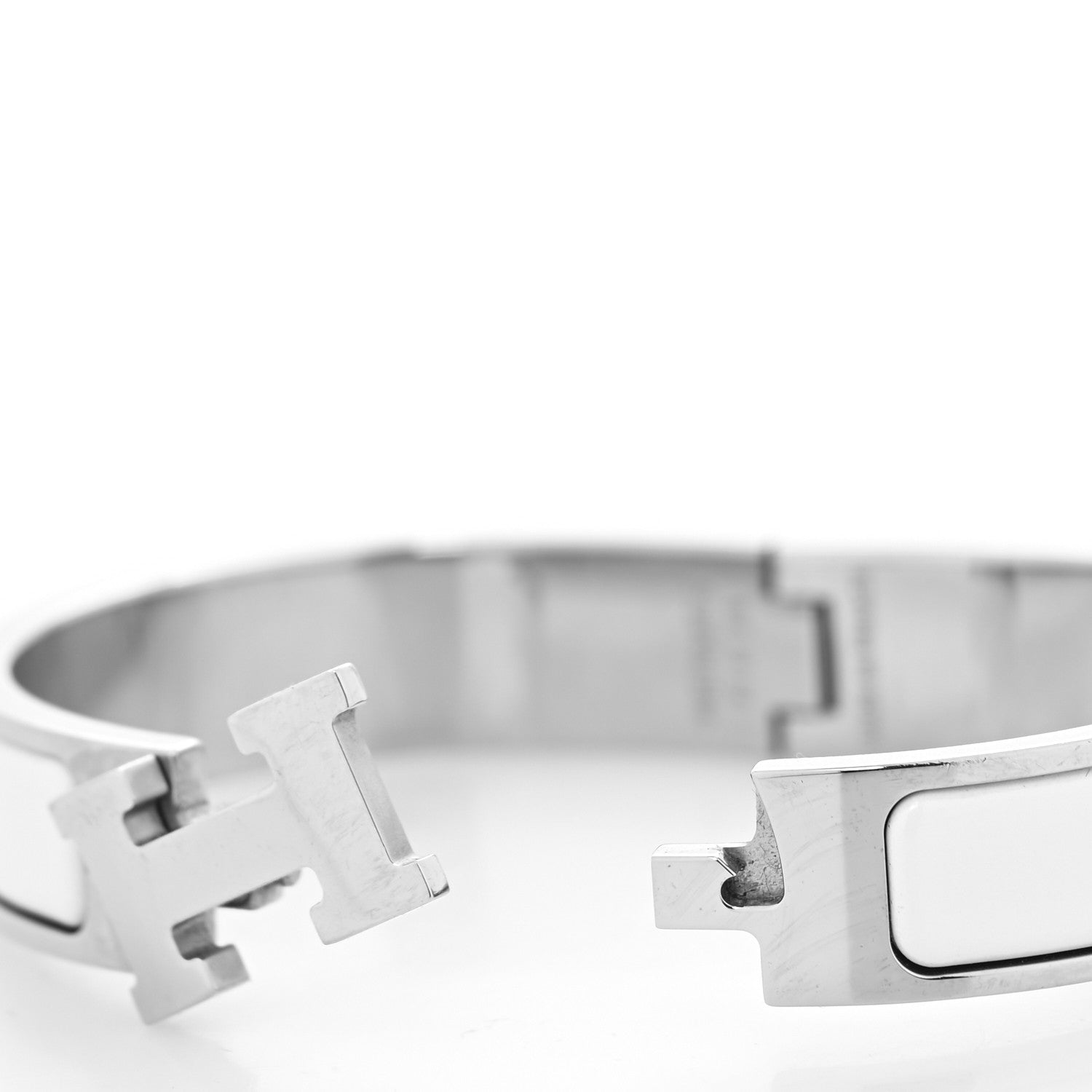 Hermes Enamel Narrow Clic Clac H Bracelet PM White 4 of 5