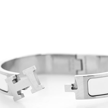 Hermes Enamel Narrow Clic Clac H Bracelet PM White 4 of 5
